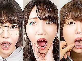 Mouth Gazing - Japanese Schoolgirl Mouth Fetish Nearby Yui Kawagoe, Anri Namiki And Yuna Mitake